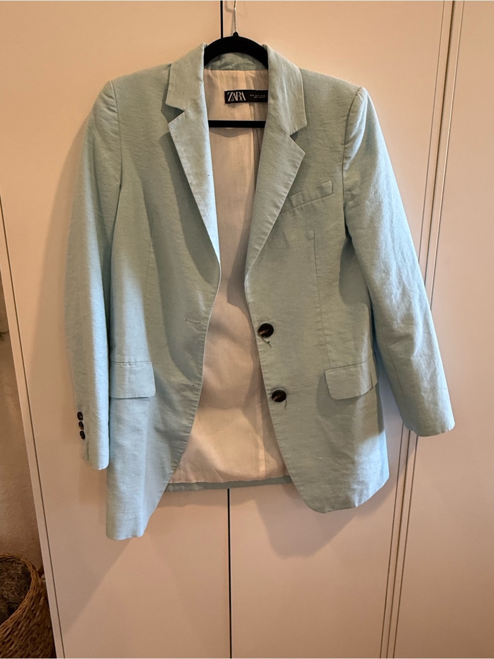 ZARA Light blue Linen Blend Blazer